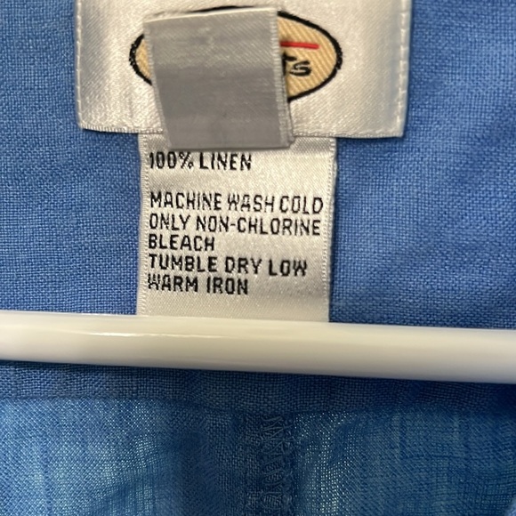 Talbots button up women’s top Irish Linen Blue Medium - Picture 2 of 5
